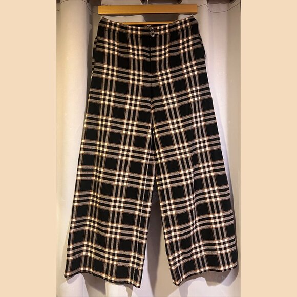 Anthropologie Maeve Plaid Wide-Leg Pants Size US 10 - Picture 1 of 4
